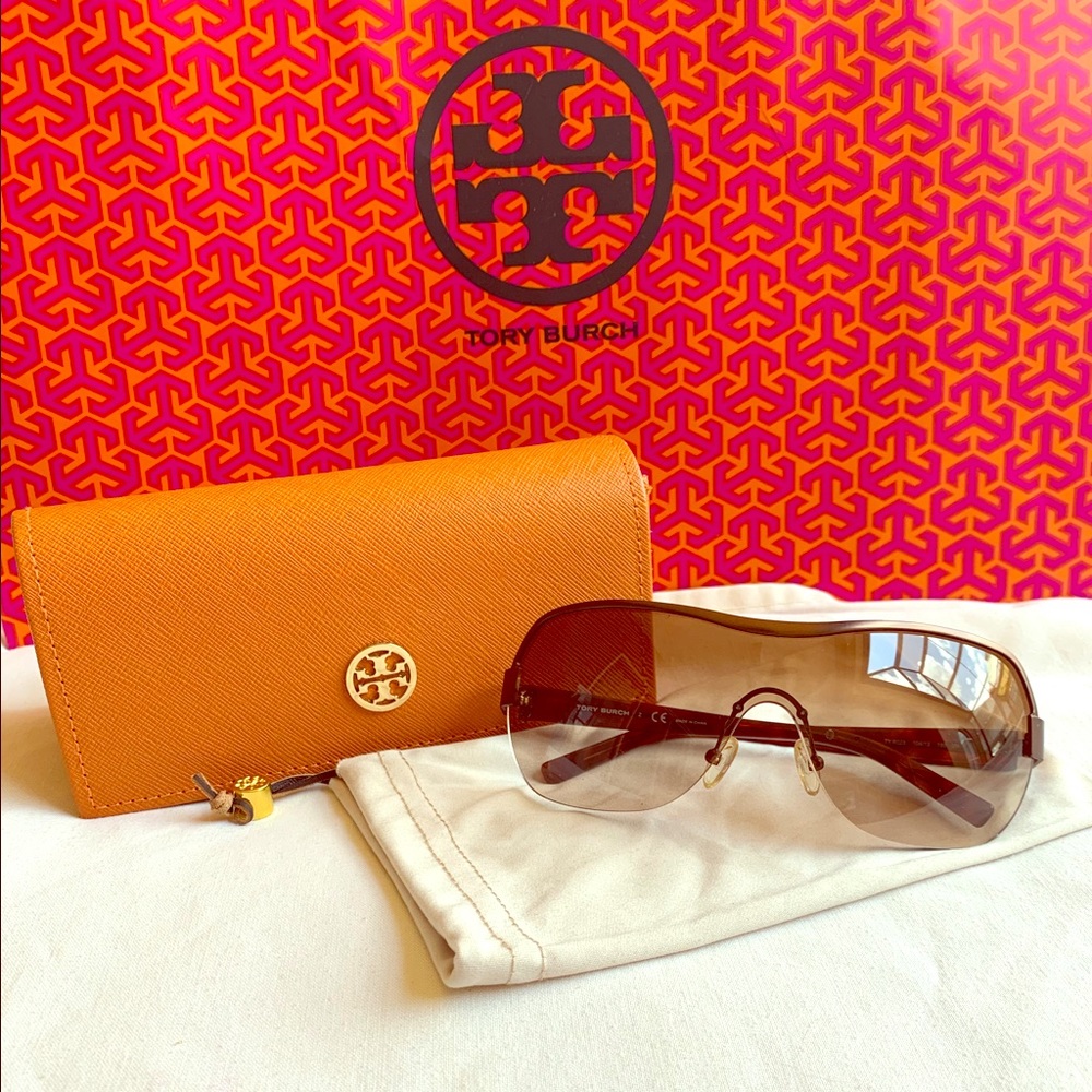 Authentic Tory Burch shield sunglasses brown WOW